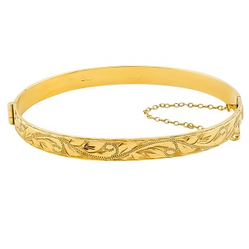 9ct Gold 11.5g Hinged Bangle